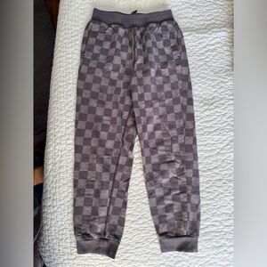 Tea Collection kids Checkered Gray Jogger Pants size 8